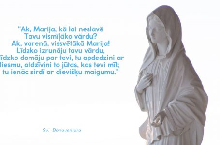 CETURTĀ DIENA: Marija – mierinātāja un Mierinātāja Līgava (25. diena)